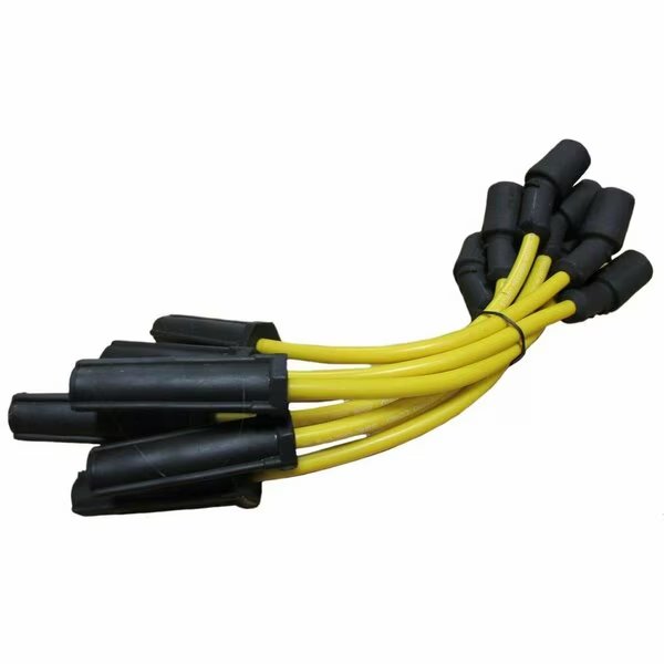 9pcs Yellow 8mm Spark Plug Wire Set Fits Chevrolet Gmc C1500 C2500 C3500 V8 57l, Aftermarket, Mfr#: ELI80-0224